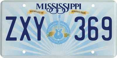 MS license plate ZXY369