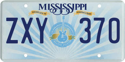 MS license plate ZXY370