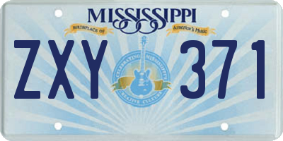 MS license plate ZXY371