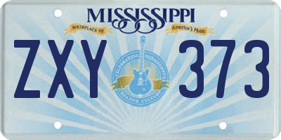 MS license plate ZXY373