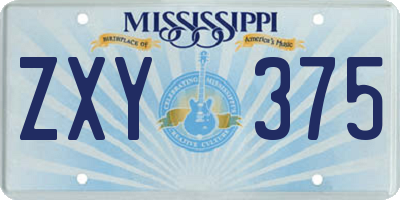 MS license plate ZXY375