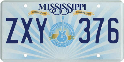 MS license plate ZXY376
