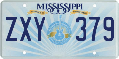MS license plate ZXY379