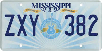 MS license plate ZXY382