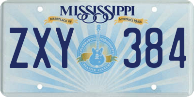 MS license plate ZXY384