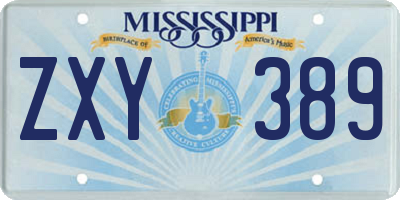 MS license plate ZXY389