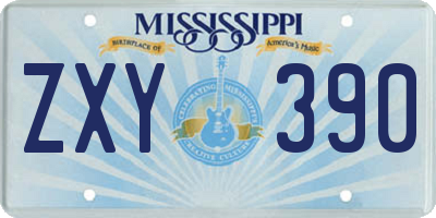 MS license plate ZXY390