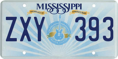 MS license plate ZXY393