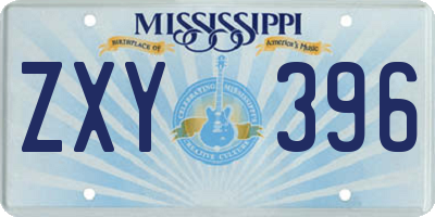 MS license plate ZXY396