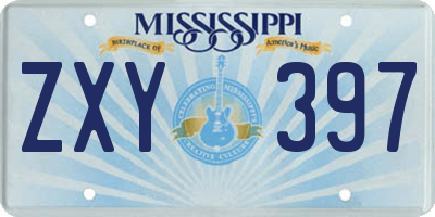 MS license plate ZXY397