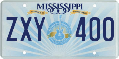 MS license plate ZXY400