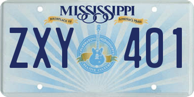 MS license plate ZXY401
