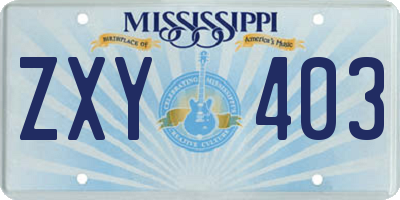 MS license plate ZXY403