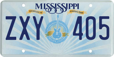 MS license plate ZXY405