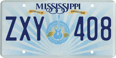 MS license plate ZXY408