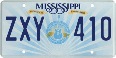 MS license plate ZXY410
