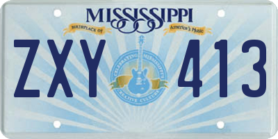 MS license plate ZXY413