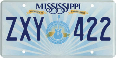 MS license plate ZXY422