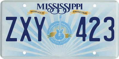 MS license plate ZXY423