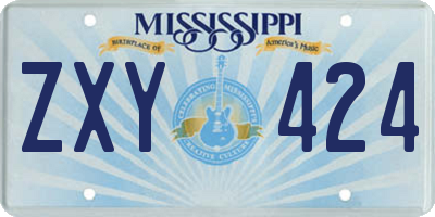 MS license plate ZXY424