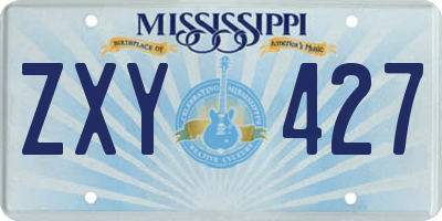 MS license plate ZXY427