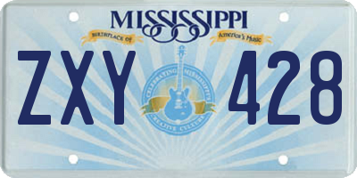 MS license plate ZXY428