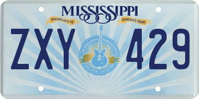 MS license plate ZXY429