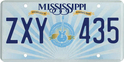 MS license plate ZXY435