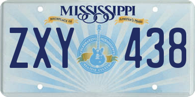 MS license plate ZXY438