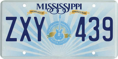 MS license plate ZXY439