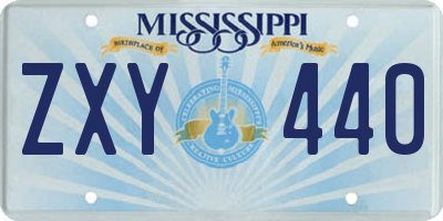 MS license plate ZXY440