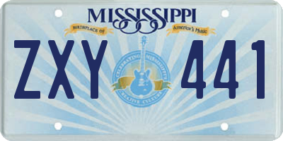 MS license plate ZXY441