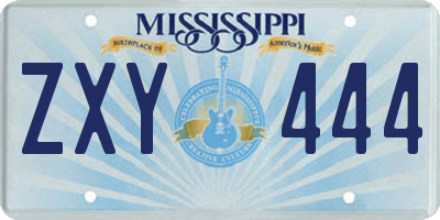 MS license plate ZXY444