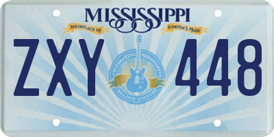 MS license plate ZXY448