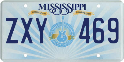 MS license plate ZXY469