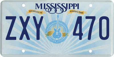 MS license plate ZXY470