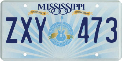 MS license plate ZXY473