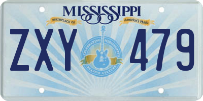 MS license plate ZXY479