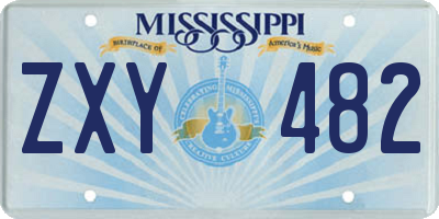 MS license plate ZXY482