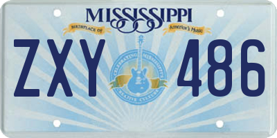 MS license plate ZXY486