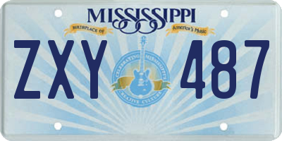 MS license plate ZXY487