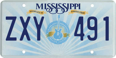 MS license plate ZXY491