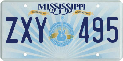 MS license plate ZXY495