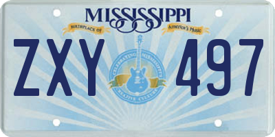MS license plate ZXY497