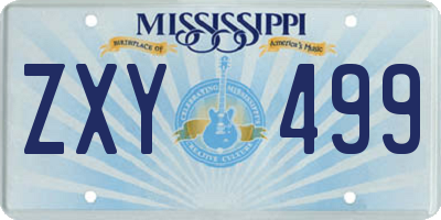 MS license plate ZXY499