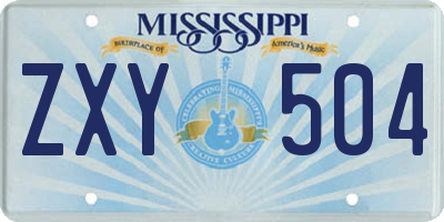 MS license plate ZXY504