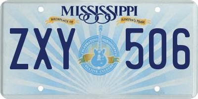 MS license plate ZXY506