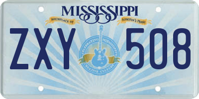 MS license plate ZXY508