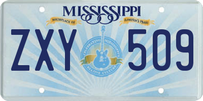 MS license plate ZXY509