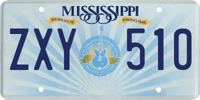 MS license plate ZXY510